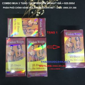 COMBO MUA 3 TẶNG 1 HỘP TĂNG CÂN WISDOM WEIGHT CHÍNH HÃNG
